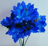 Гвоздика синего цвета, высотой 30 см имеет 6 бутонов по 10 см