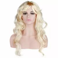 Карнавальный праздничный парик из искусственного волоса Riota Длинные локоны, натуральный блонд, 1 шт
