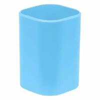 Стамм Подставка-стакан для канцелярии СТАММ "Фаворит", пластик, квадратная, голубая