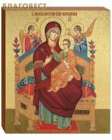 Икона Божией Матери "Всецарица" в подарочной коробке, дерево, золочение (размер: 9х10,5 см)