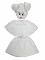 Карнавальный костюм для девочки "Зайка", размер 122 - 60 -51, цвет белый