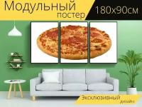 Модульный постер "Пицца, салями, итальянский" 180 x 90 см. для интерьера