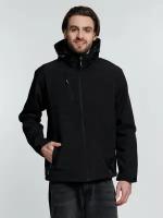Куртка софтшелл водоотталкивающая с подкладкой с капюшоном мужская Zagreb, черная, размер S