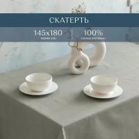 Скатерть рогожка 145х180 "Унисон" рис 30004-12 Basic светло-серый