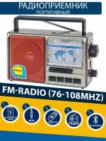 Радиоприемник EPE с Bluetooth расширенный диапозон FM, AM, SW1-SW8 с слотом для флешки