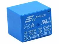 Реле SRD-48VDC-SL-C, 48 В (DC), 10 А, контакты NO-NC, 1 шт