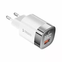 СЗУ USB-C + USB A, PD 3.0, QC 3.0, 33W, дисплей, белый, Deppa, Deppa 11444