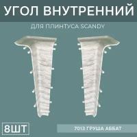 Внутренний угол 72мм для напольного плинтуса Scandy 4 блистера по 2 шт, цвет: Груша Аббат