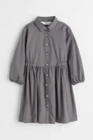 Платье H&M для девочек, цвет Серый; размер 122