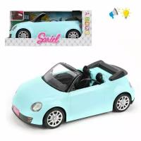 Машина-кабриолет для куклы голуб., 44см, свет, звук, батар.AG13*3шт. вх.в комп