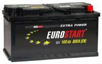 Аккумулятор автомобильный Eurostart Extra 100 А/ч 800 А обр. пол. Евро авто (353х175х190) EU1000