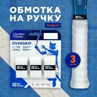 Намотка для теннисной ракетки, обмотка 3 штуки, черная, гладкая, Top Tennis COMFORT