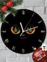 Настенные часы УФ "Новый год Котик (ёлочки, милый) - 6000"