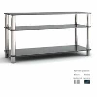 Тумбы для телевизора Metaldesign MD Flatform TV 15 дымчатое стекло - серебристые опоры, 105х55х40cм