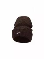 Шапка Nike Peak Tall Cuff Swoosh Beanie brown