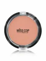 Пудра для лица матирующая MISS COP Compact компактная фиксирующая бежевая 02 Beige naturel