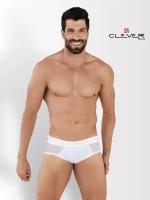 Мужские трусы брифы белые с сетчатой вставкой Clever Moda BERNA BRIEF 103001 M (46)