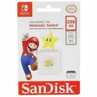 Флеш карта microSD 256GB SanDisk microSDXC Class 10 UHS-I A1 C10 V30 U3 for Nintendo Switch 100MB/s