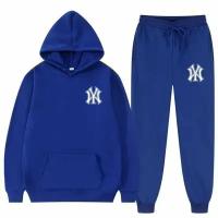 Спортивный костюм - комплект толстовка и штаны с лого new york с капюшоном и карманами для занятия спортом, для бега, для прогулок