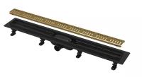 Водоотводящий желоб Alcaplast с порогами для перфорированной решетки APZ10BLACK-850BRASS