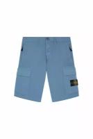 Шорты Stone Island Light Blue Stretch Cotton Cargo Shorts, размер 33