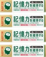 Lotte Японская жевательная резинка с Гинкго Билоба, для улучшения памяти в пластинках 26,1г, 4 шт