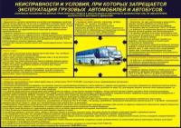 Стенд ПДД "Неисправности и условия, при которых запрещается эксплуатация грузовых автомобилей и автобусов" (680х970мм)