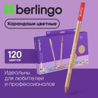 Карандаши цветные Berlingo "SuperSoft. Pro" 120цв, круглые, заточен, картон, европодвес