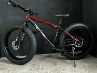 Велосипед фэтбайк Fatbike Richiesto TT089/9s 26" Алюминиевая рама 19" Спортивный Вездеход Унисекс, серо-красный модель 2023-2024