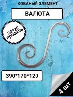 Валюта. Декоративный кованый элемент. Профтруба 20*20. 4 шт в комплекте