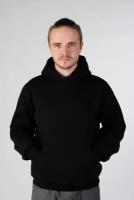 Магазин Толстовок - Black Hoodie Man Classic Мужская черная толстовка худи классическая 320гр/м.кв, 3XL-56-Unisex-(Мужской)