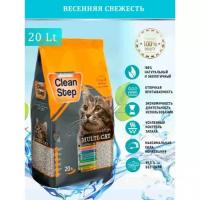 CLEAN STEP Spring Fresh комкующийcя наполнитель для кошачьего туалета с ароматом весенней свежести 20 л 16,9 кг