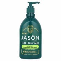 Jason Natural, Men&#x27; s, Face + Body Wash, Hemp Seed Oil + Aloe, 16 fl oz (473 ml)