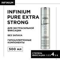 Loreal Professionnel Infinium Pure Extra Strong - Лореаль Инфиниум Пюр Лак для волос экстра сильной фиксации, 500 мл -