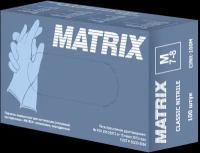 Перчатки медицинские диагностические нитриловые голубые MATRIX Classic Nitrile 100шт M