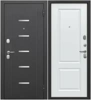 Входная дверь Ferroni 7,5 см Гарда Серебро Велюр Белый Софт (860мм) левая