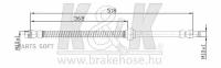 K&K FT0263 Шланг тормозной RENAULT Master III. Chassis/Bus/Box (ED/UD/JD/HD 2.5 dCi 100 3.0 dCi 140 11.06-