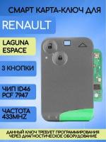Смарт ключ-карта для Рено Лагуна 2 / Рено Эспейс, ключ зажигания для Renault Laguna 2 / Espace, смарт карта с платой и чипом, 433 Mhz
