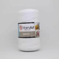 Пряжа для вязания YarnArt 'Ribbon' 250гр 125м (60% хлопок, 40% вискоза и полиэстер) (751 белый), 4 мотка