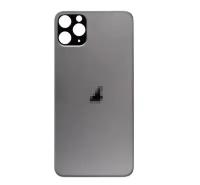 Задняя крышка для iPhone 11 Pro Max Серый (стекло, широкий вырез под камеру, логотип)