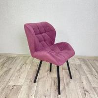 Мягкий стул для мастера со спинкой, большой, Ракушка, велюр, на ножках, лиловый