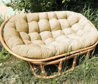 Подушка для дивана из натурального ротанга "Мамасан", цвет бежевый