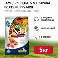 Сухой корм Farmina N&D TROPICAL DOG, LAMB PUPPY MINI, низкозерновой корм для щенков мелких пород, Ягненок и Тропические фрукты, 5 кг