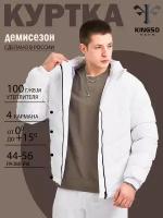 Куртка демисезонная KINGSO MENS, размер L, белый, с капюшоном