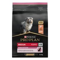 Корм сухой для щенков средних пород Pro Plan Puppy PMedium Sensitive Skin Opti Derma при чувствительной коже с лососем 3 кг