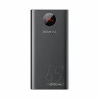 Внешний аккумулятор (Power Bank) Romoss PEA40 Pro 40000 mAh Быстрая зарядка 65W для ноутбуков и смартфонов LED дисплей (Черный)