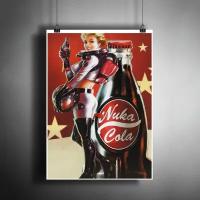 Постер плакат для интерьера "Компьютерная игра Fallout: Nuka-Cola. Игра Фоллаут: Нука Кола" / Декор дома, офиса, комнаты, квартиры A3 (297 x 420 мм)