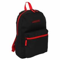 Рюкзак школьный deVente "Black" 40*29*17см, 1 передний карман, черный с красным