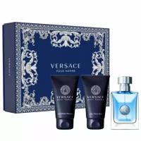 Versace Мужской Versace Pour Homme Набор: туалетная вода 50мл, бальзам после бритья 50мл, гель для душа 50мл