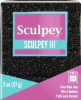 Полимерная глина Sculpey III 541 (черный с блестками) 57г